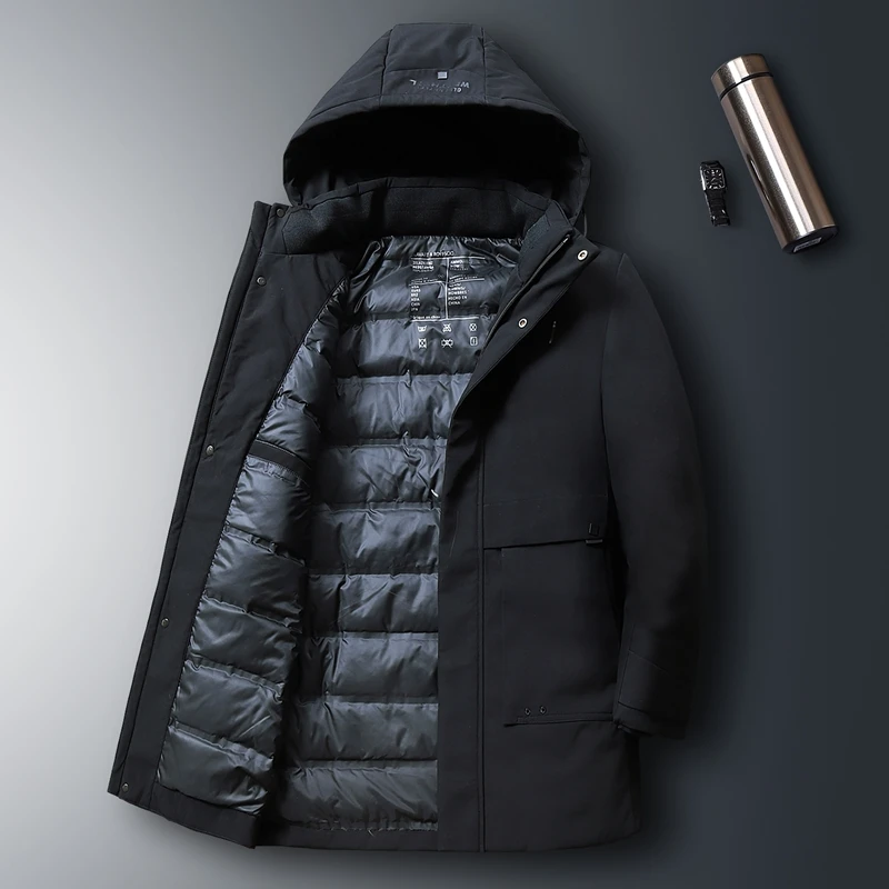 Большой Размер 7XL 6XL 5XL, толстая зимняя куртка с капюшоном, мужская куртка на белом утином пуху, черный и серый цвета,, стиль, стильное красивое пальто 9912