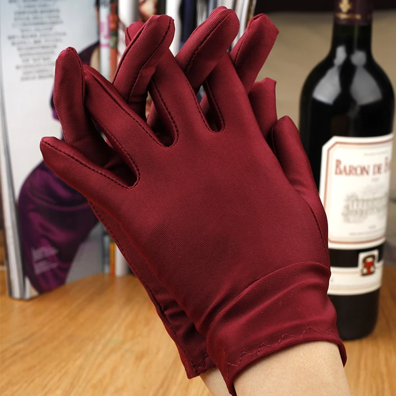 Portable Fashion Simple Protective Glooves Summer Gloves Men Women Spandex Ceremonial Gloves Smooth Stretch Solid Elbow Unisex