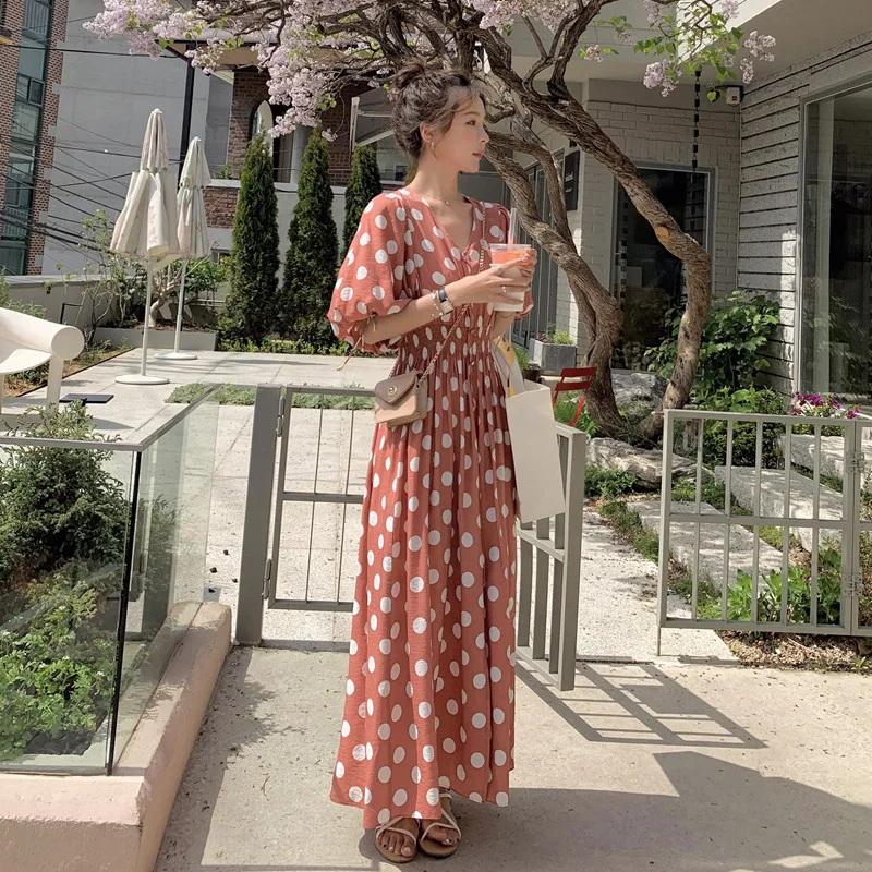 

Dress 2020 New Style Summer Chiffon Maxi Dress French Retro over-the-Knee Very Fairy of France Non-mainstream Platycodon Grandif