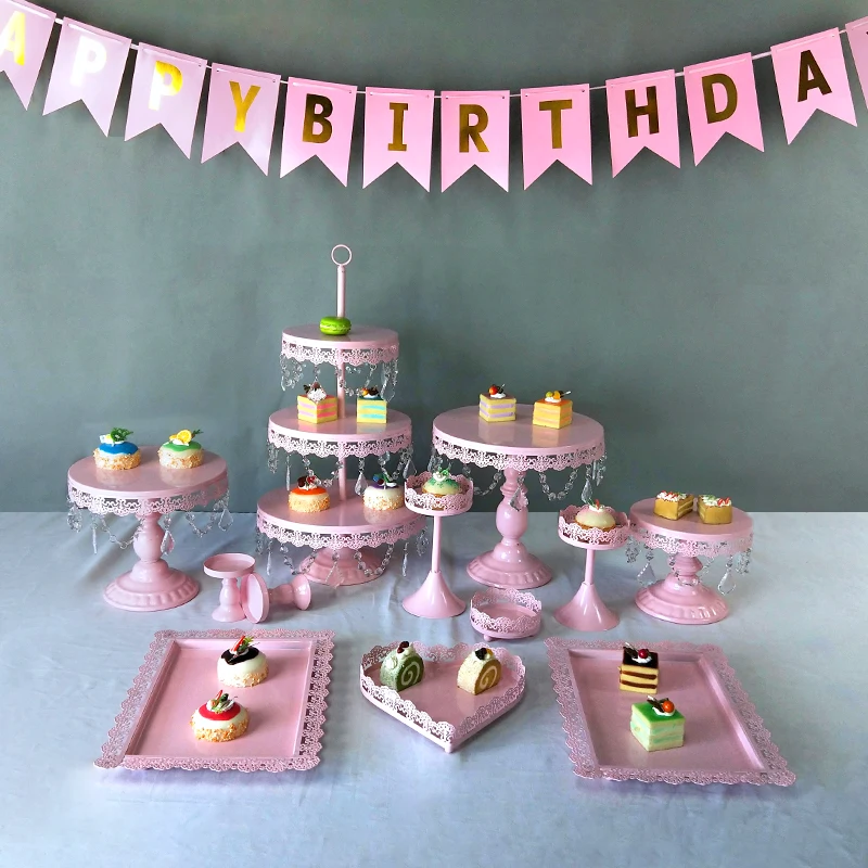 

Tobs Cupcake Tower Stand Crystals Cake Stand Wedding Set Decor Tray Metal Round Party Decor Supplies Dessert Display