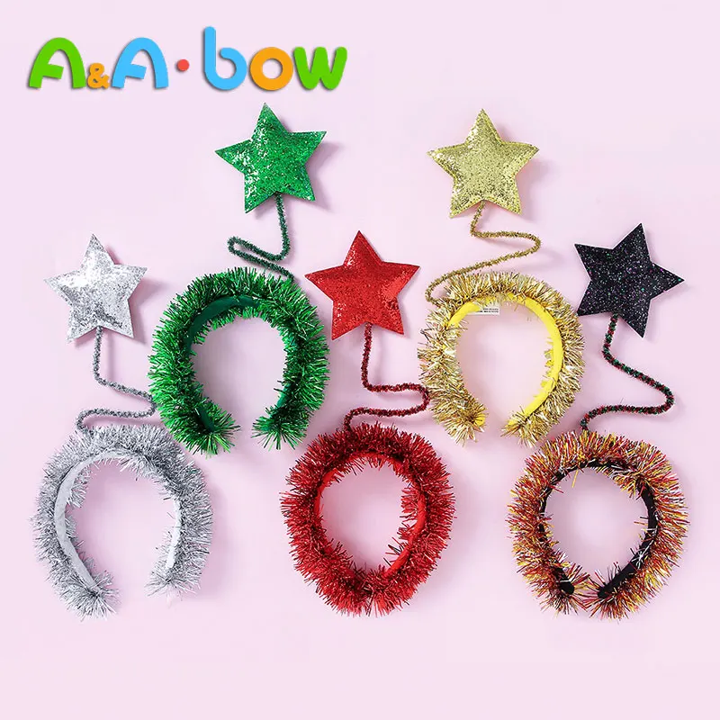 

Star Hair Hoops Antler Hair Hoop Reindeer Adjustable Elk Christmas Baby Hair Bands Baby Headwear Accessory for Chirstmas Party