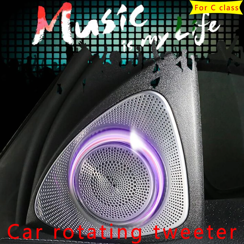 

Car Interior 3/64 Colors Led Ambient Light 3D Rotary Tweeter Speaker For Mercedes Benz C Calss W205 C200 C180 C300 C200i 13-20