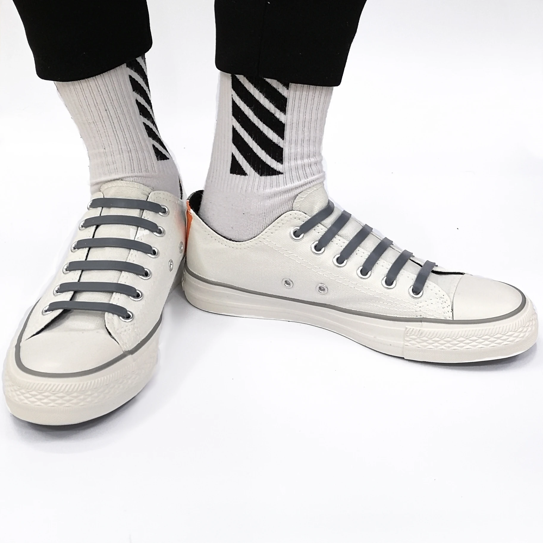 12 Pcs/Lot Running Elastic Silicone Shoe Lace All Sneaker No Tie Silicone ShoeLaces Creative Shoelaces For Unisex Women