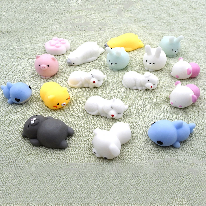 Creative Decompression Cat Toy Many Cute Animals Pet Cat Toys Extrusion Plastic Cartoon Dog Toy Funny Puppy Toy Pet Supplies