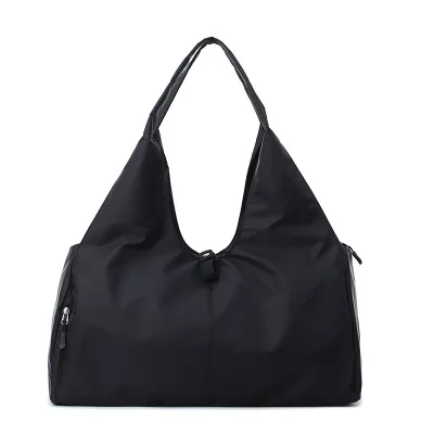 Легкая женская спортивная тренировочная сумка, Большая вместительная складная сумка на плечо для путешествий, сумка для хранения на открытом воздухе, водонепроницаемые ручные сумки - Цвет: black