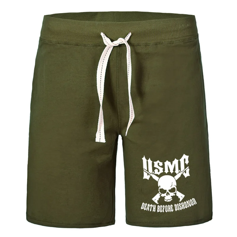 

Amy Coulee Summer Casual Shorts Men High quality Cotton Elastic Waist and Drawstring design Men's Shorts Skull Printed 18 Colors