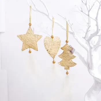 

Christmas Ornaments Five-pointed Star Love Feather Pendant Christmas Tree Pendant Hanging For Home Ornament