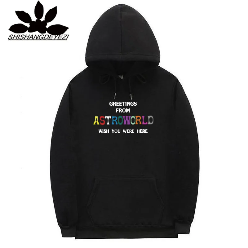 Black XMS81 Принт Трэвиса Скотта ASTROWORLD толстовки с капюшоном для мужчин/женщин хип-хоп Уличная толстовка с капюшоном для мужчин размера плюс S-3XL - Цвет: Black XMS81