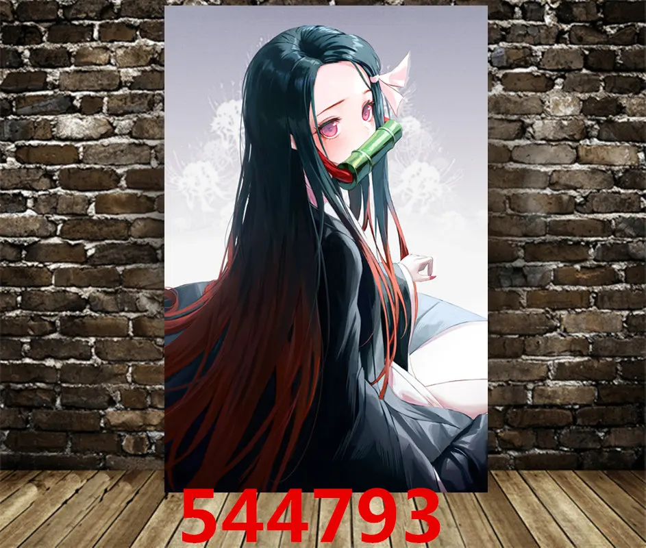 Kimetsu No Yaiba Холст плакат японская игра-аниме плакат, Декор для дома рисунок на холсте, фотографии decoracion dormitorio - Цвет: 544793
