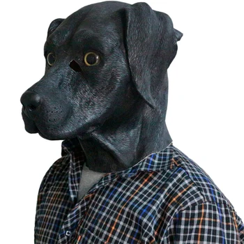 

Latex Animal Dog Mask Labrador Mask Disguise Black Labrador Dog Adult Headgear Halloween Party Costume