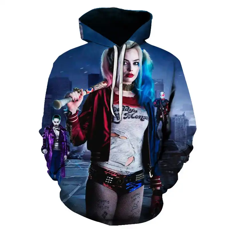 harley quinn and joker couple hoodies