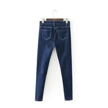 

Autumn And Winter New Style European And American-Style Women's Clothing Washed Plus Velvet Super Soft Stretch Versatile Cowboy