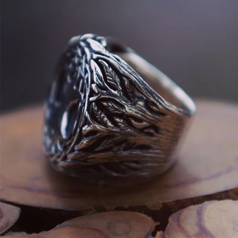 Бесконечность Yggdrasil перстень мужское Древо жизни серебряное кольцо амулет бижутерия из природных материалов