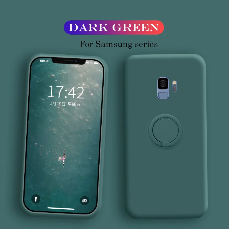 Жидкий силиконовый чехол для samsung Galaxy A50 A70 A10 автомобильный держатель чехол для samsung S10 Plus Lite 5G S9 Plus S8 Plus Note 9 A80 A30 - Цвет: ZH