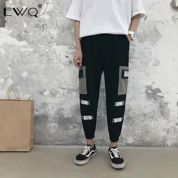 

EWQ / 2020 Spring New Men's Trousers Trend Casual Pants All-match Loose Elatic Waist Cargo Pants Korean Clothes Male 9Y222