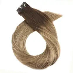 Moresoo Balayage Ombre цветная лента в Реми наращивание волос бесшовная лента на пряди человеческих волос 20 шт. 50 г в упаковке клей на волосы