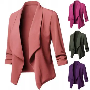 

Fashion Plus Size Women Blazer Coat Long Sleeve Formal Blazer Jacket Cardigan Office Ms. Work Suit Business Autumn