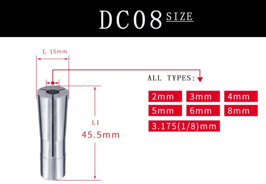 Precisione 0,003 tornio DC6 DC8 DC12chuck/tirare индиетро пинца/alta precisione pinza dc pinza dc06 08 12 патрон 3,175 миллиметр