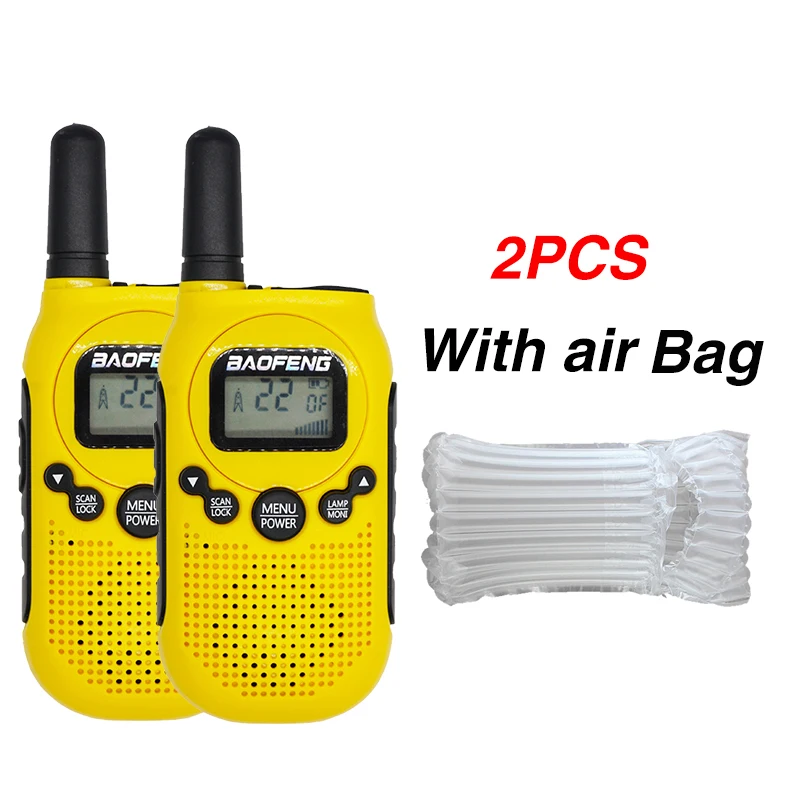 2PC Yellow no Box 2 шт. Baofeng BF-T6 мини Детская рация FRS PMR портативная CB любительская радиостанция 3 км 22 канала двухстороннее радио FM коммуникатор - Цвет: 2PC Yellow no Box