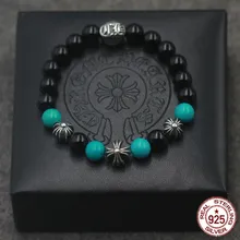 S925 Серебряный браслет стильные персонализированные украшения крест буквы панк хип-хоп стиль пара моделирование подарок на день рождения