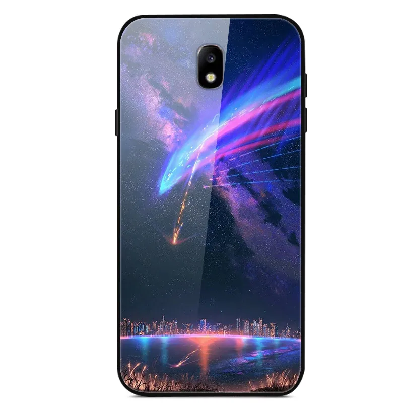 25 Для samsung Galaxy J7 чехол J730 из закаленного стекла «Планета космос», чехол из стекла для samsung J7 J730 J730F Funda Capa - Цвет: 25