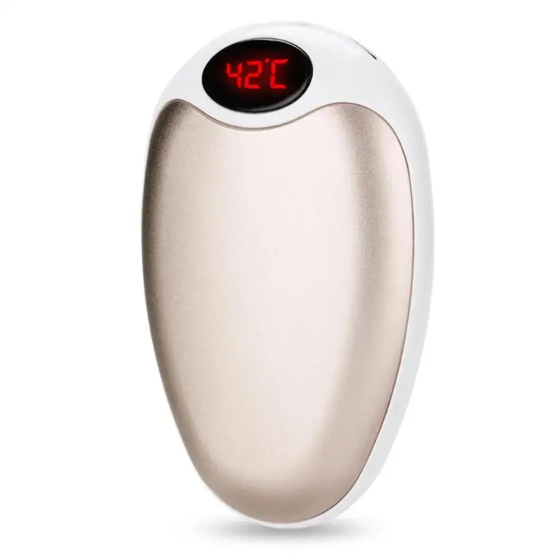 Portable 3.7V Hand Warmer USB Winter Pocket Heater High Density PVC Rechargeable Travel Charger Warming Accessories - Цвет: Золотой