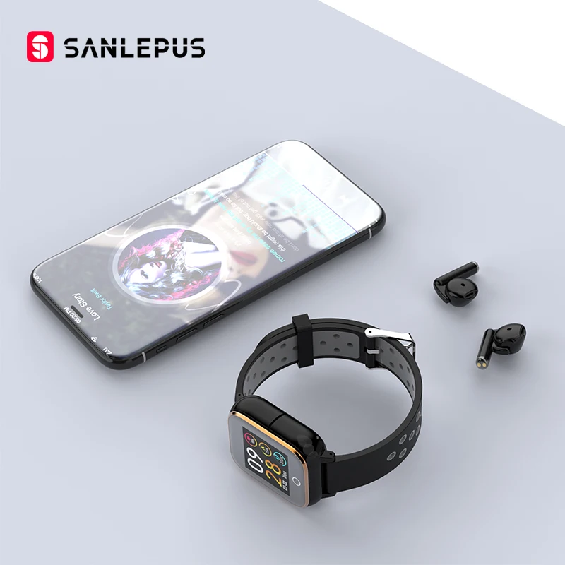 2020 SANLEPUS Smart Watch With Wireless Headphones MP3 Fitness Bracelet Men Women Smartwatch For Android iOS Apple Xiaomi