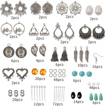 

JUJIA Mixed Styles DIY Drop Earrings Findings Material Beaded Earring Box Sets For Vintage Jewelry Making Findings Accessories