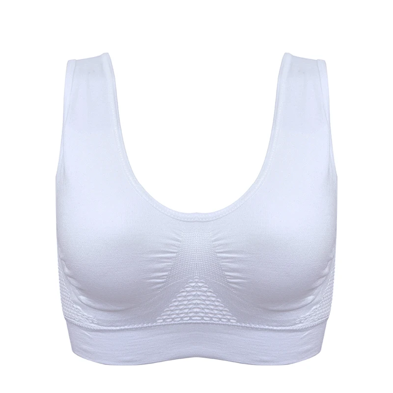 3XL White 1 шт., дышащие спортивные бюстгальтеры для женщин, открытый спортивный бюстгальтер с подкладкой, топ, S-XXL, XXXL размера плюс, спортивные топы для спортзала, бега, фитнеса, йоги - Цвет: 3XL White