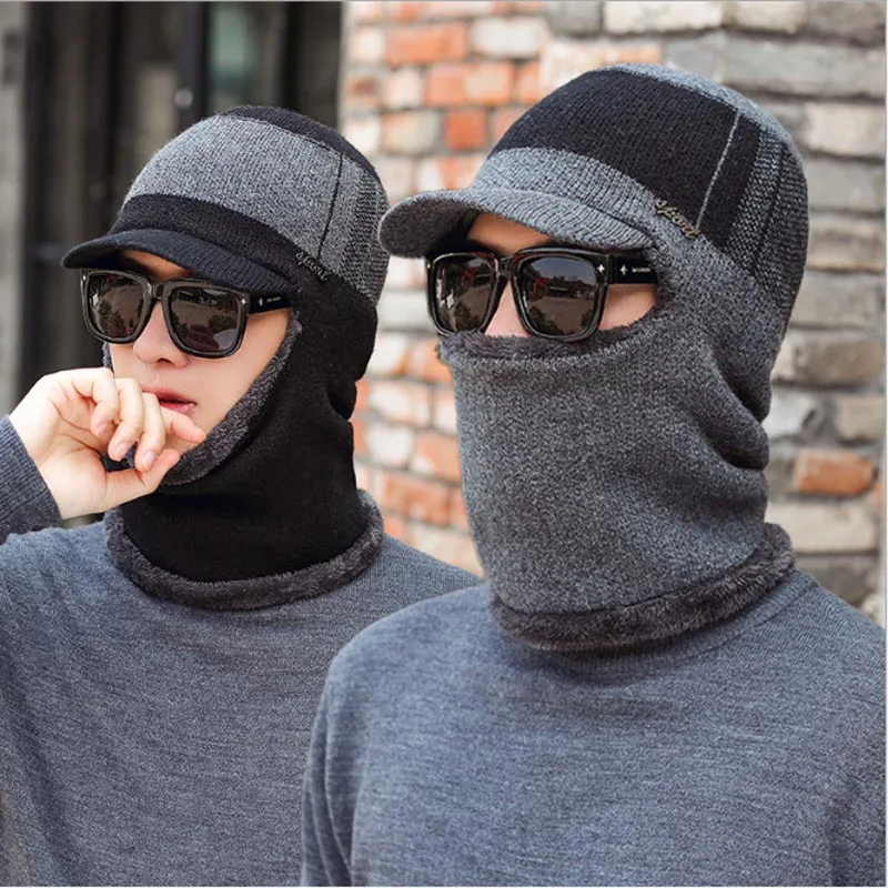 Зимняя шапка Skullies Beanies теплая шапка для мужчин и женщин шерстяной шарф шапка s Балаклава маска Gorras капот вязаная шапка