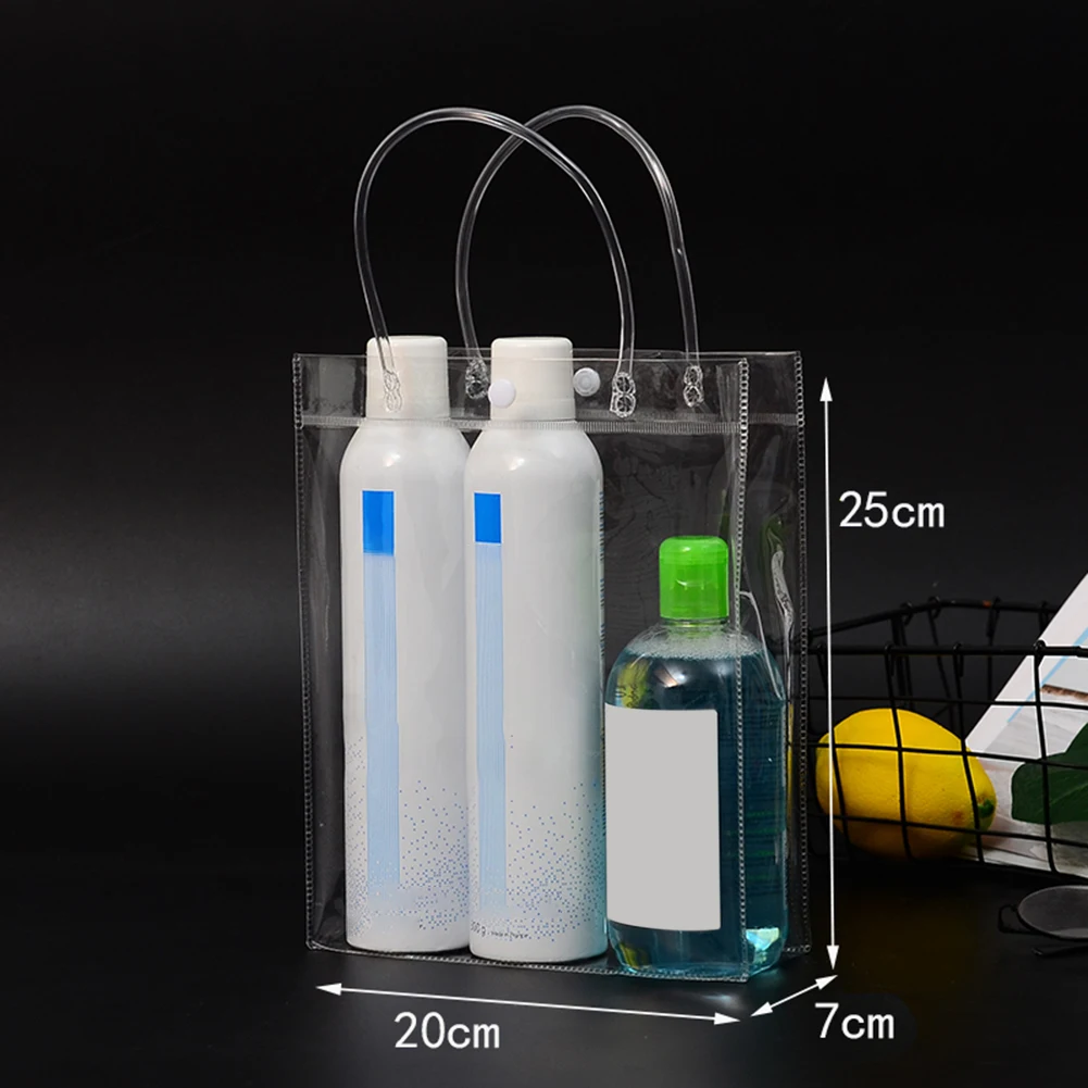 PVC Transparent Leak-proof Refrigerated Champagne Red Wine Bottle Ice Tote Bag