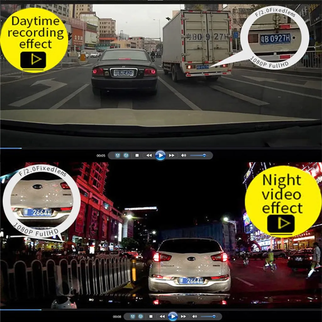 4K Автомобильный видеорегистратор с двумя объективами камеры FHD 1080p 170 градусов широкоугольная приборная панель Автомобильный видеорегистратор Dashcam двойной