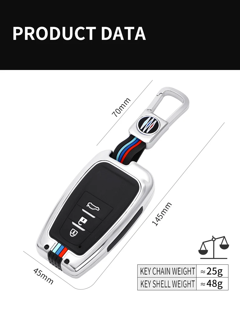 Copertura della cassa chiave a distanza dell'automobile in lega di zinco per Toyota Prius Camry Corolla CHR RAV4 Land Cruiser Prado Protector Shell Fob accessori - H72cd5703c44a4ad0ad465d2c80132142h