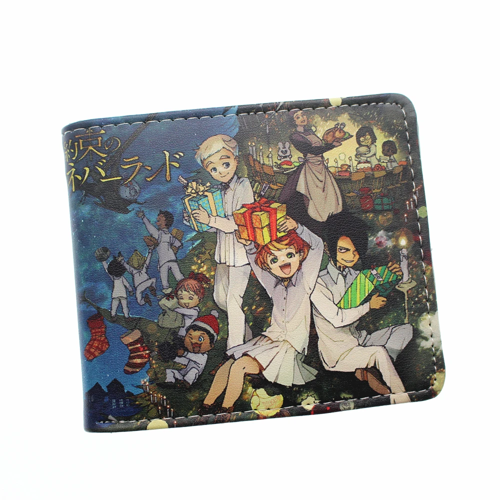 Аниме обещанный Neverland кошелек для мальчиков и девочек с карманом для монет кожаный короткий фото держатель для карт из искусственной кожи с мультяшным принтом кошелек подарок