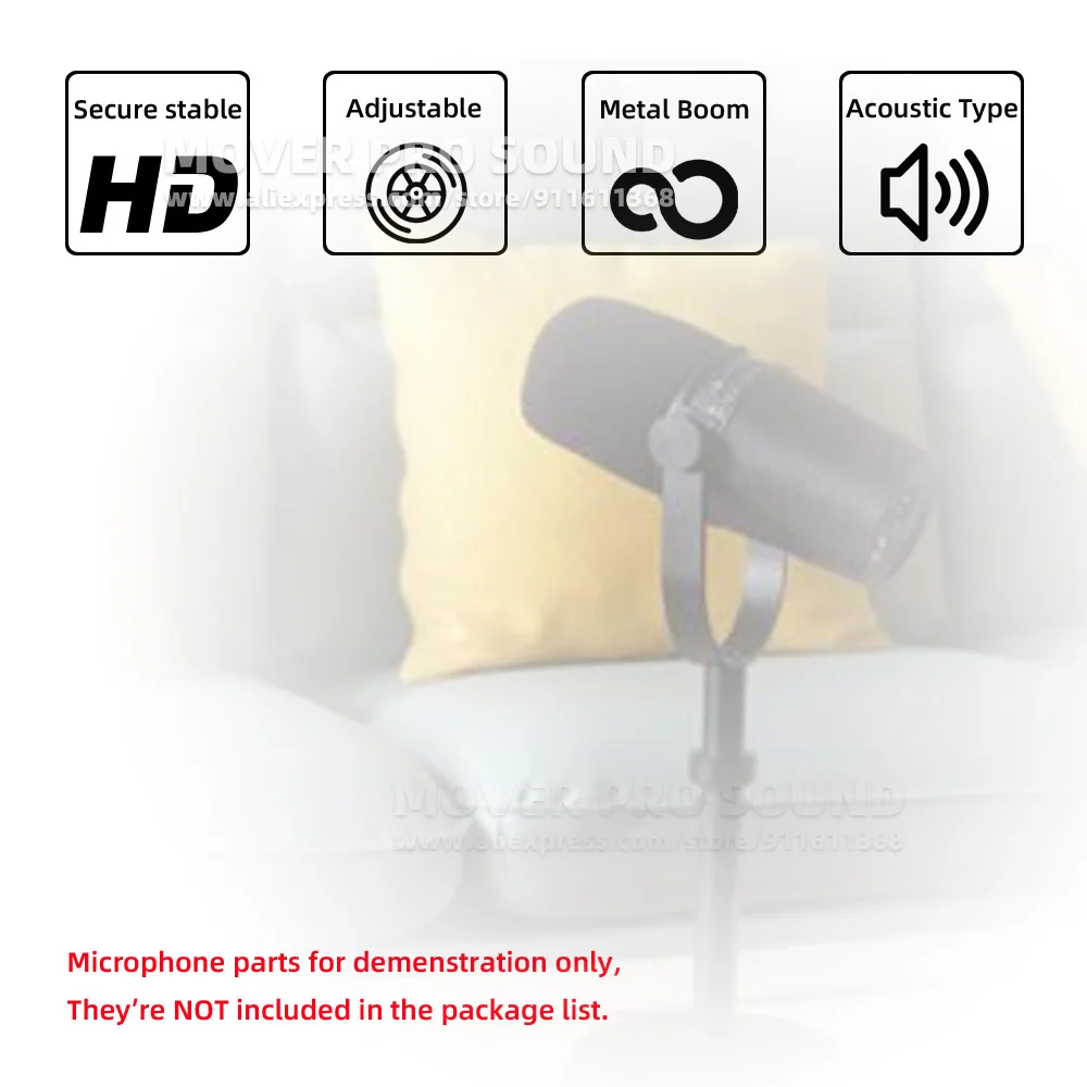 Adjustable Height Table Desk Style Microphone Stand For SHURE MV7 MV 7 Mic Tabletop Extending Desktop Holder Boom Mount Bracket