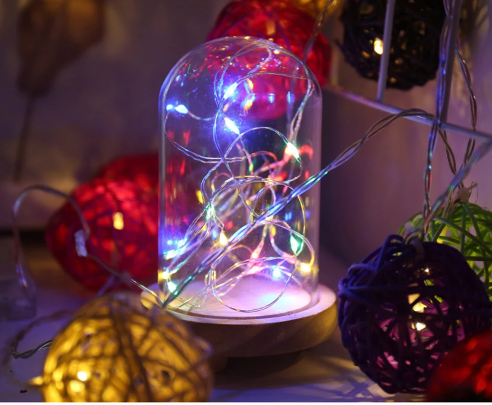 5M-10M/50-100 USB leds Silver Wire LED String lights Holiday lighting Fairy Garland For Christmas Tree Wedding Party Decoration