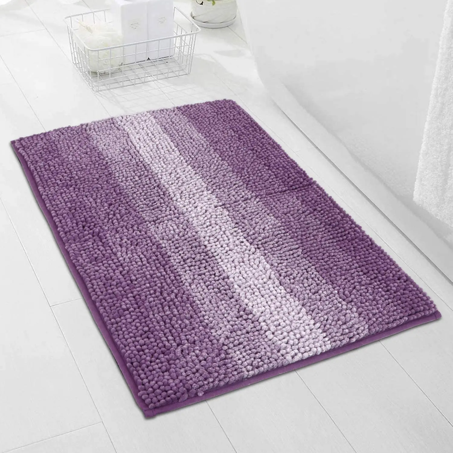 Gradient Colorful Chenille Bathroom Mat Carpets Entrance Doormat for Toilet  Rugs Bath Floor Towel Anti-skid Long Hairy Floor Mat