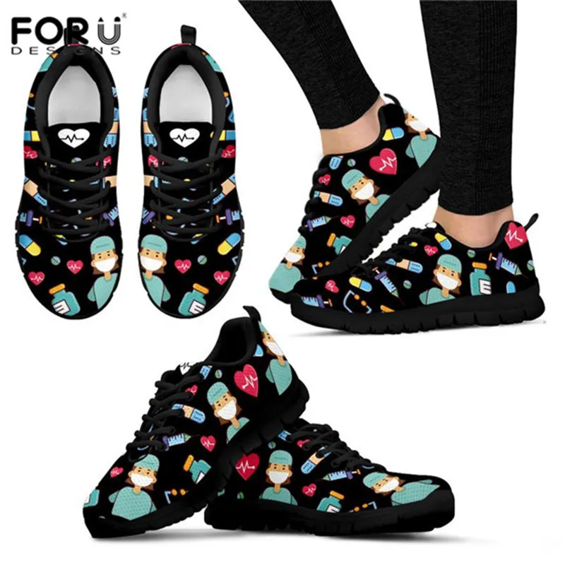 HM1146BAQ FORUDESIGNS Female Slip on Breathable Shoes Woman Nursing White Women Tops Luxury Brand Design Zapatos Casual Mujer Size 35-46 - Цвет: HM1146BAQ