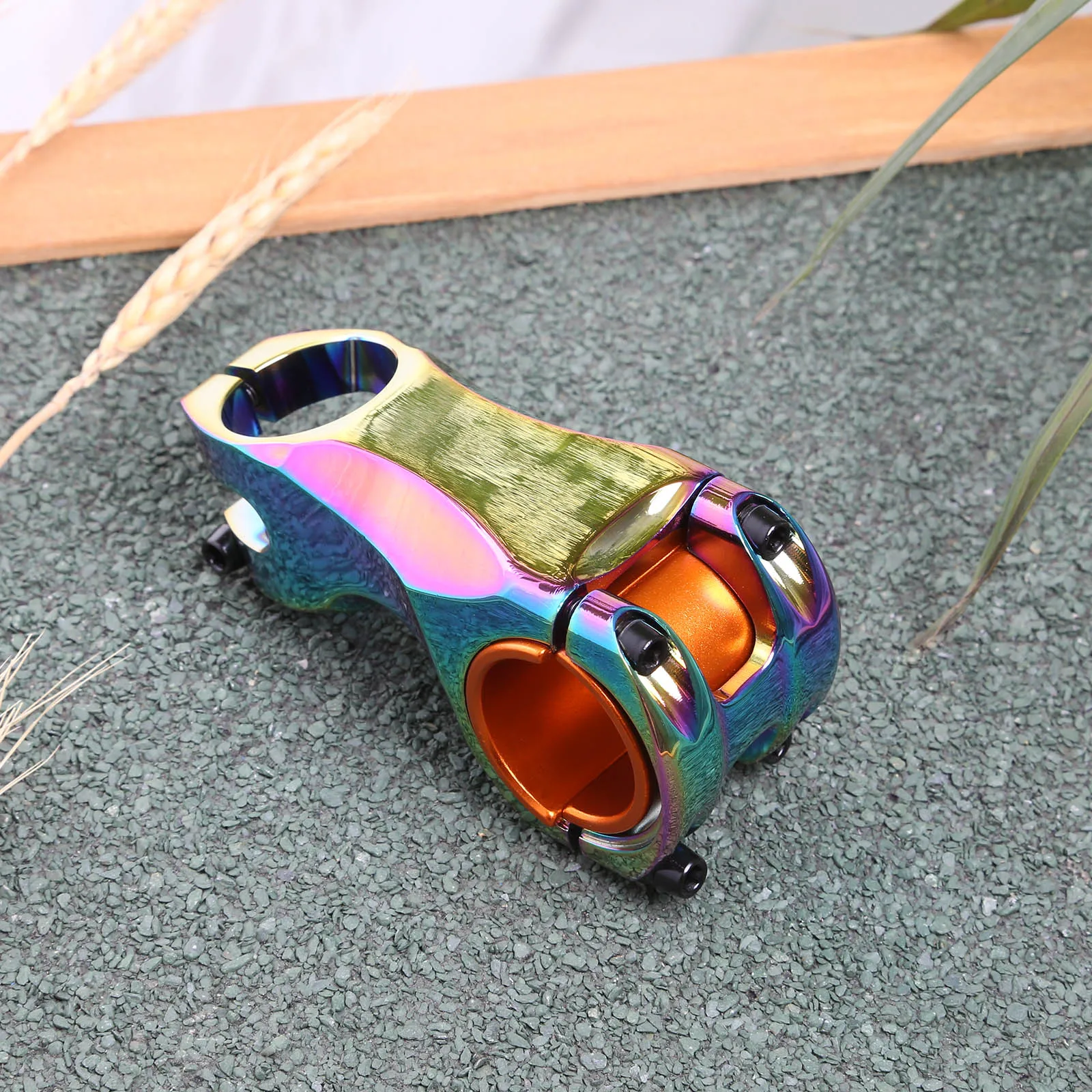 Rainbow Color Bicycle Handle Stem 35mm 31.8mm Aluminium Front 28.6mm MTB Mountain Road Bicycle Bicycle Stem AM/XC -17degrees 
