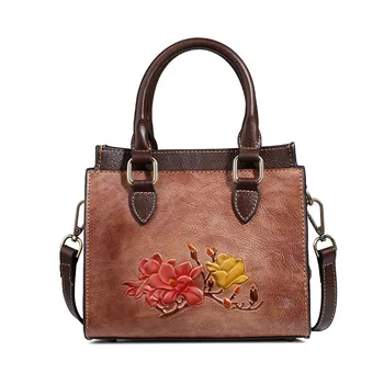 

XIYUAN 2020 Vintage Women Genuine Leather Handbags Luxury Brand tote Bag Handbag Women Famous Brands Large Capacity Shoulder Bag