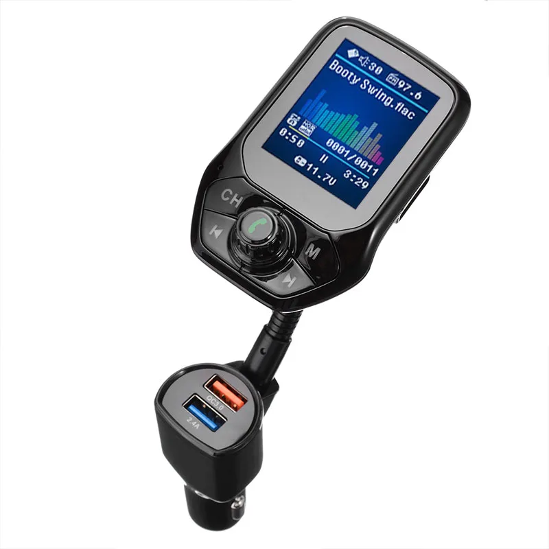 1 шт. 1,8 дюймов bluetooth V3.0, автомобильный набор, Handsfree, Автомобильный плеер T43 на тонкопленочных транзисторах на тонкоплёночных транзисторах Цвет Дисплей FM передатчик MP3 музыкальный плеер