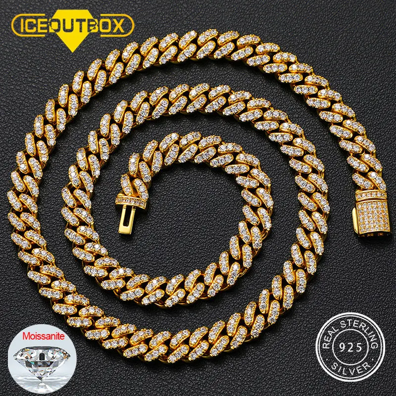 S925 Silver Iced Out Diamond Cuban Link 