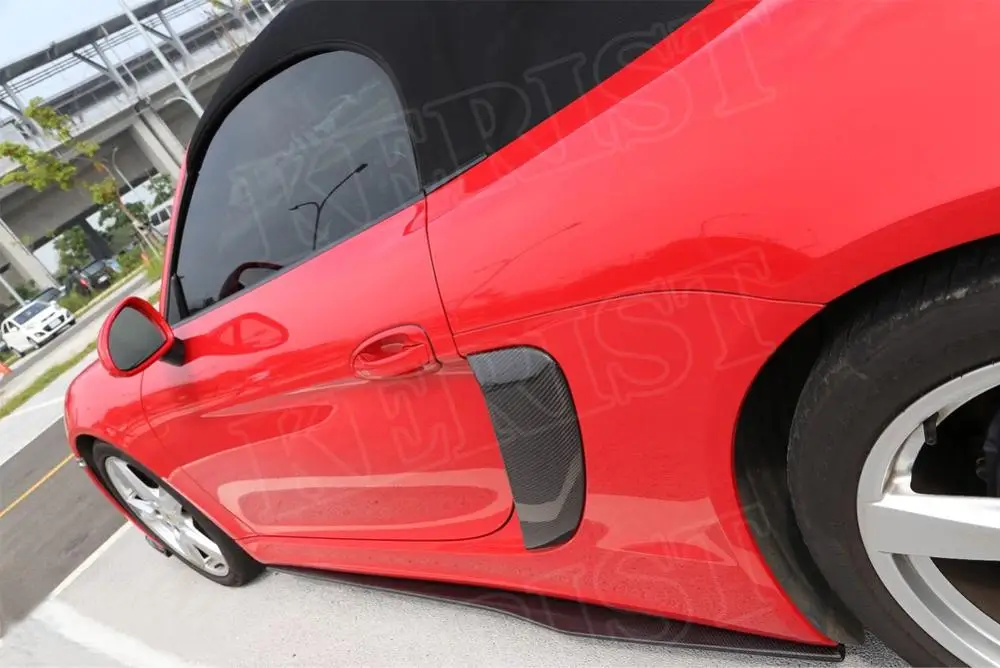 Углеродное волокно боковые юбки бампера боковые юбки расширение автомобиля Стайлинг для Porsche 981 Boxster Cayman 2013