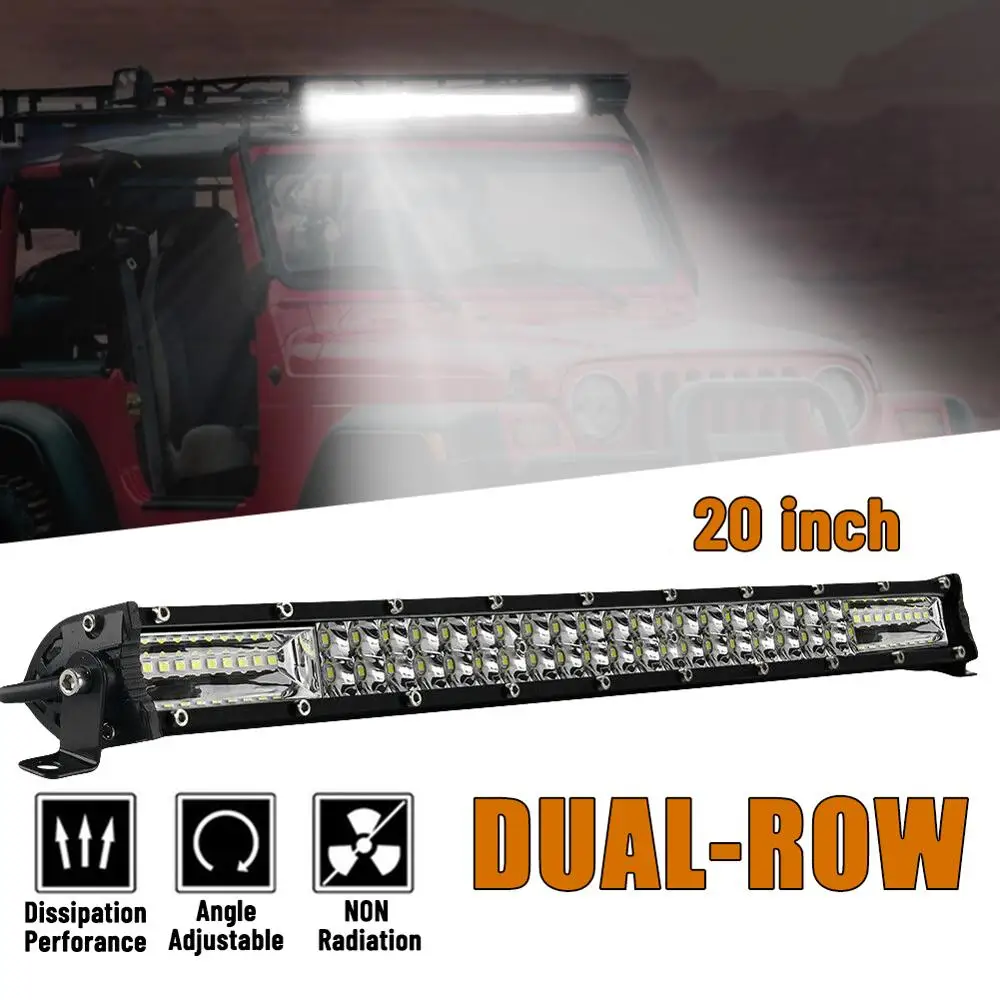 

13" 20" Ultra Slim LED Light Bar Dual Row Spot Flood Combo Fog offroad Light led Work Light lamp for Car 4WD Truck SUV ATV