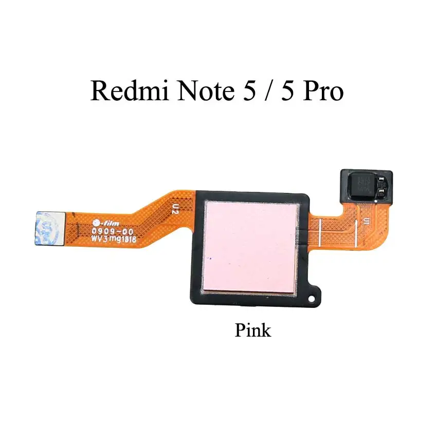 Розовый YuXi для Xiaomi Redmi Note 5 Note 5 Pro сканер отпечатков пальцев кнопка домой гибкий кабель сенсорный ID датчик возврата гибкий кабель запасная часть - Цвет: Розовый