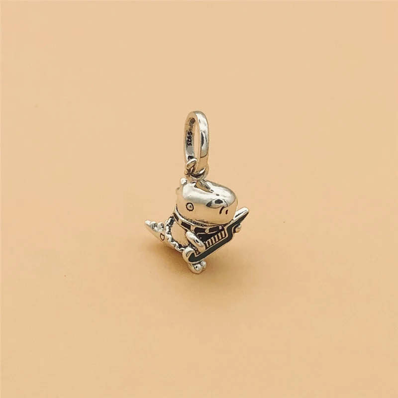 

Cefuny 925 Sterling Dino the Dinosaur Punk Band Dangle Charm Fit for Brand Snake Bracelet & Bangle 2019 Autumn New Style Gifts
