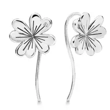 Оригинальные 925 пробы серебряные серьги Счастливый четырехлистный клевер серьги сковорода для женщин свадебный подарок хорошее Европейское ювелирное изделие