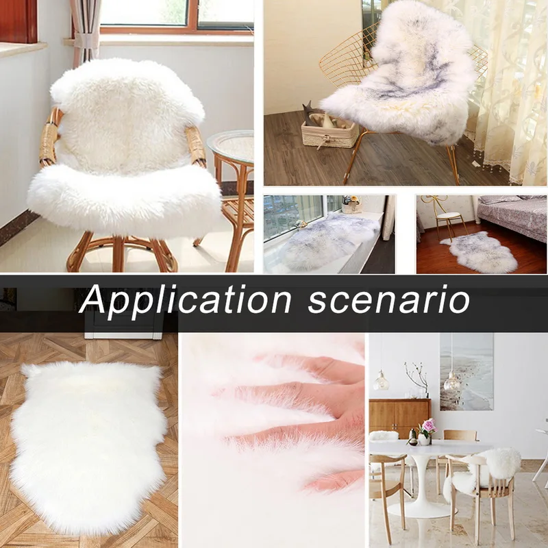 1pc Soft Imitation Wool Sofa Cushion Rug Non-Slip Whole Sheepskin Bay Window Living Room Bedroom Blanket Carpet Cushion M/L