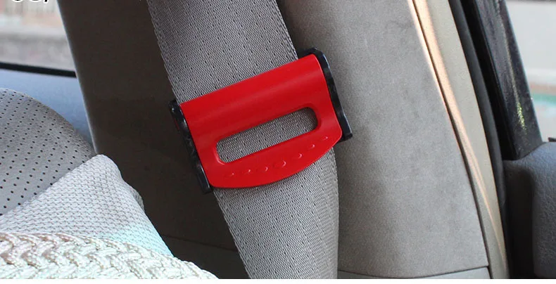 Автомобильный ремень безопасности, регулируемый стопор, пряжка, застежка, автомобильный ремень безопасности, регулятор расстояния, фиксатор - Название цвета: 2pcs red