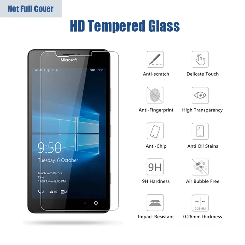Защитное стекло закаленное 1/2 шт для Nokia X2 XL X X71 Lumia 950 640 635 630 535 530 520|Защитные стёкла